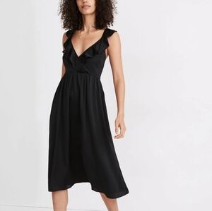 Madewell Black Maxi Dress with Ruffle Detail